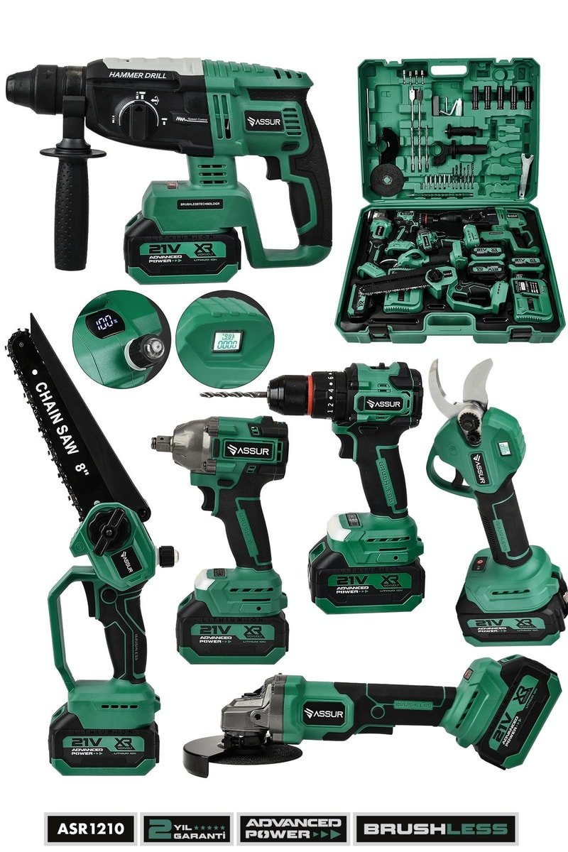 21V Darbeli Kömürsüz 6'lı Set Şarjlı Kırıcı Delici Taşlama Darbeli Matkap Makas Testere Somun Sökme
            
            
                (ASR1210)