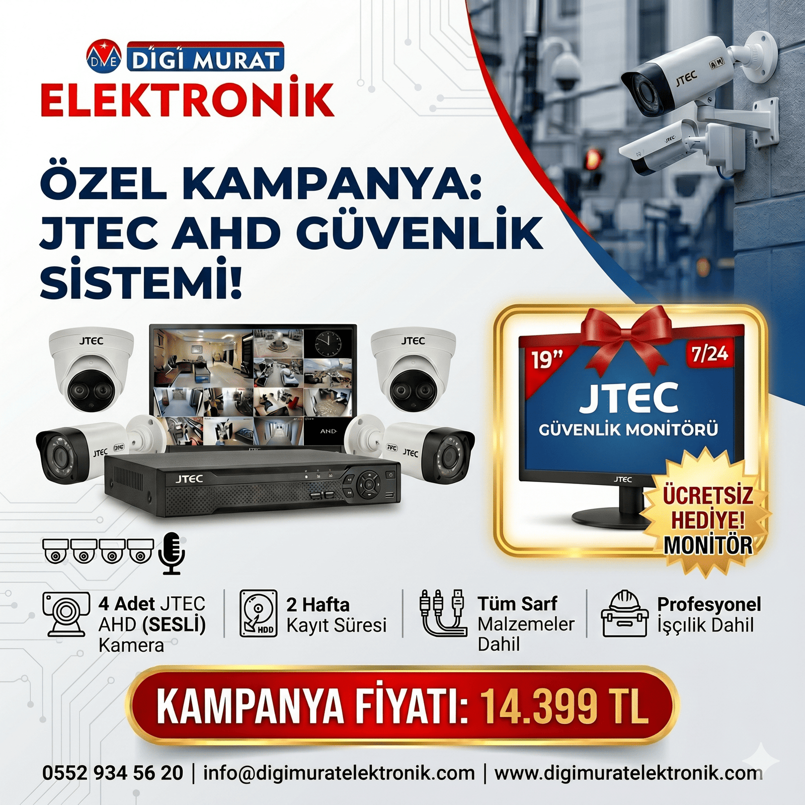 JTECH 4LÜ SESLİ RENKLİ AHD GÜVENLİK KAMPANYASI 