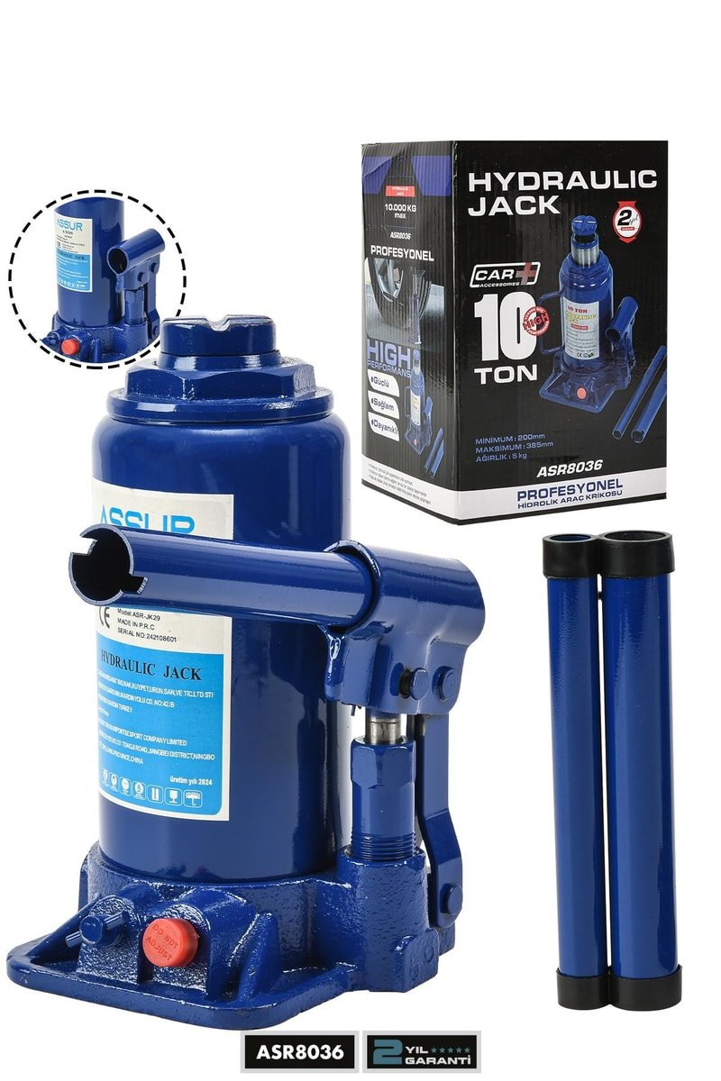 Assur 10 Ton Oto Kriko Araç Kaldırma Krikosu Şişe Kriko Hidrolik Kaldırma
            
            
                (ASR8036-02-56)