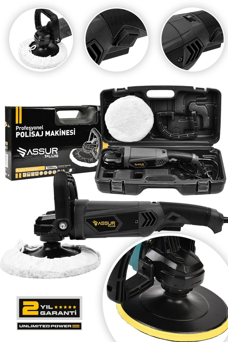 Assur 1200W Polisaj Makinesi Devir Ayarlı 6 Kademeli 180mm Pasta Cila
            
            
                (ASR408-02-07)