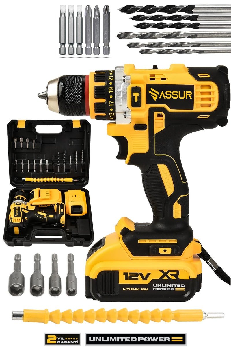 Assur 12V Çift Akülü Çelik Şanzıman Şarjlı Matkap Akülü Vidalama
            
            
                (ASR237-02-02)