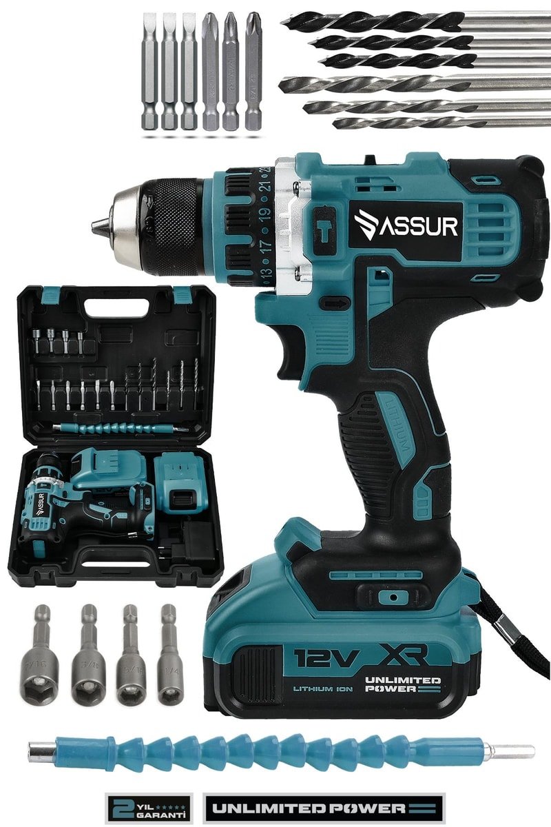 Assur 12V Çift Akülü Şarjlı Matkap Akülü Vidalama
            
            
                (ASR236-02-02)