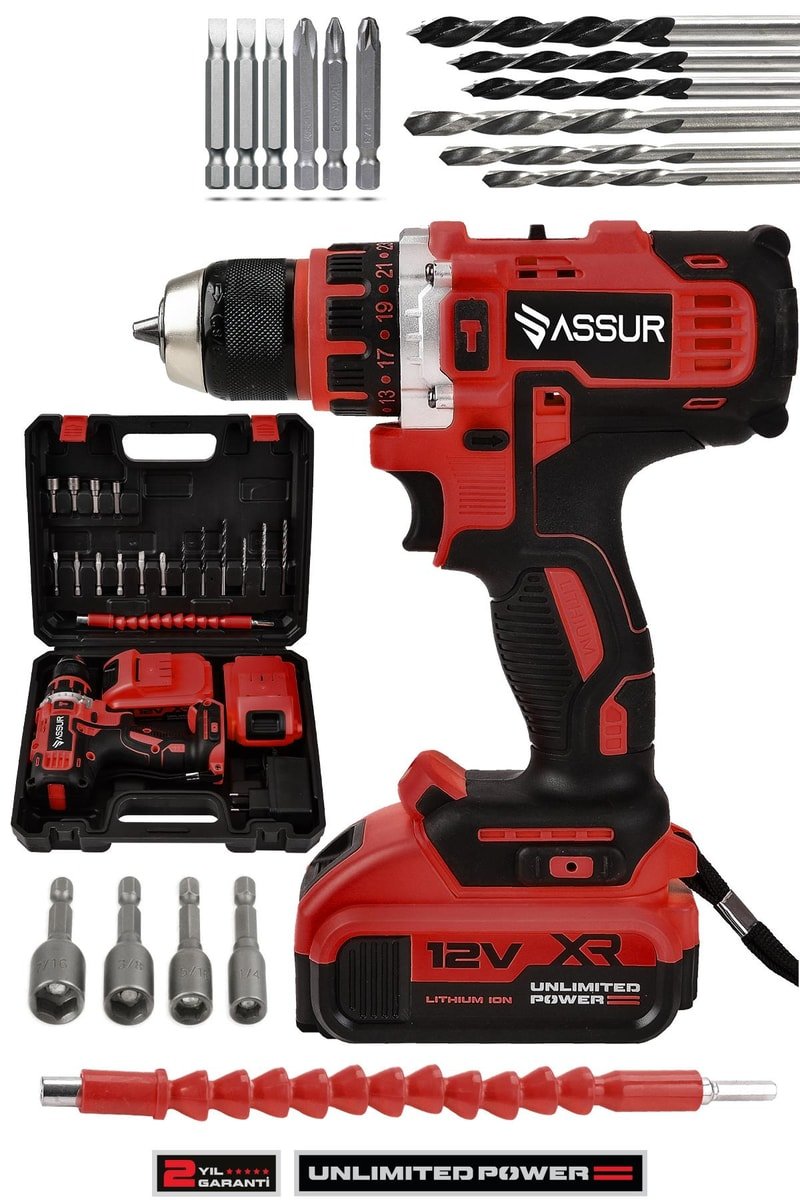 Assur 12V Çift Akülü Şarjlı Matkap Akülü Vidalama
            
            
                (ASR238-02-02)
