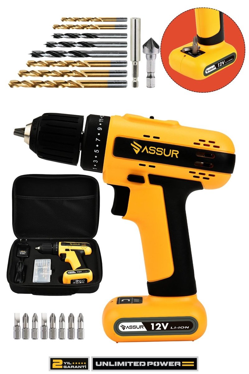 Assur 12V Dahili Batarya Akülü Vidalama Şarjlı Matkap
            
            
                (ASR006-02-01)