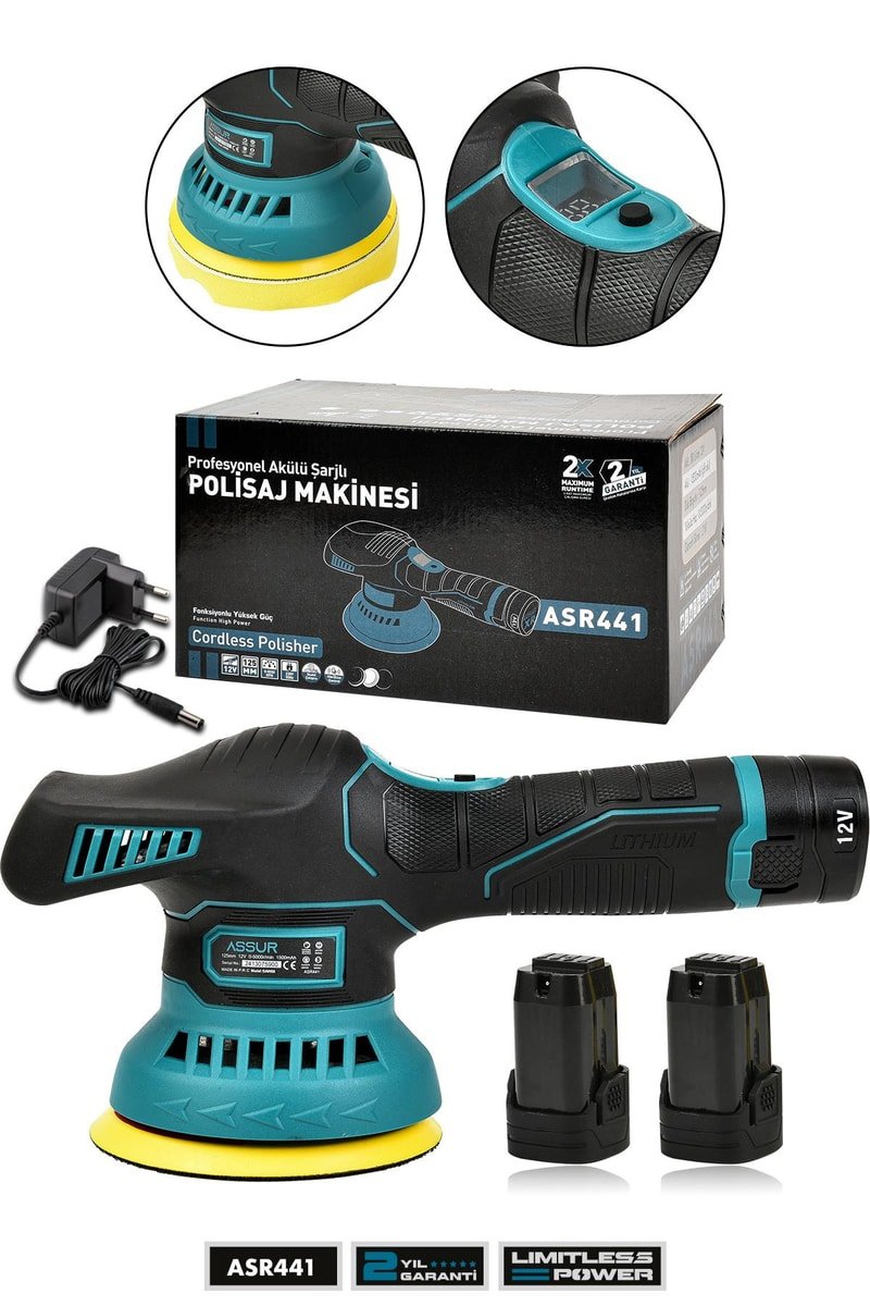 Assur 12V Orbital 6 Kademli Cila Pasta Parlatma Polisaj Makinesi
            
            
                (ASR441-02-07)