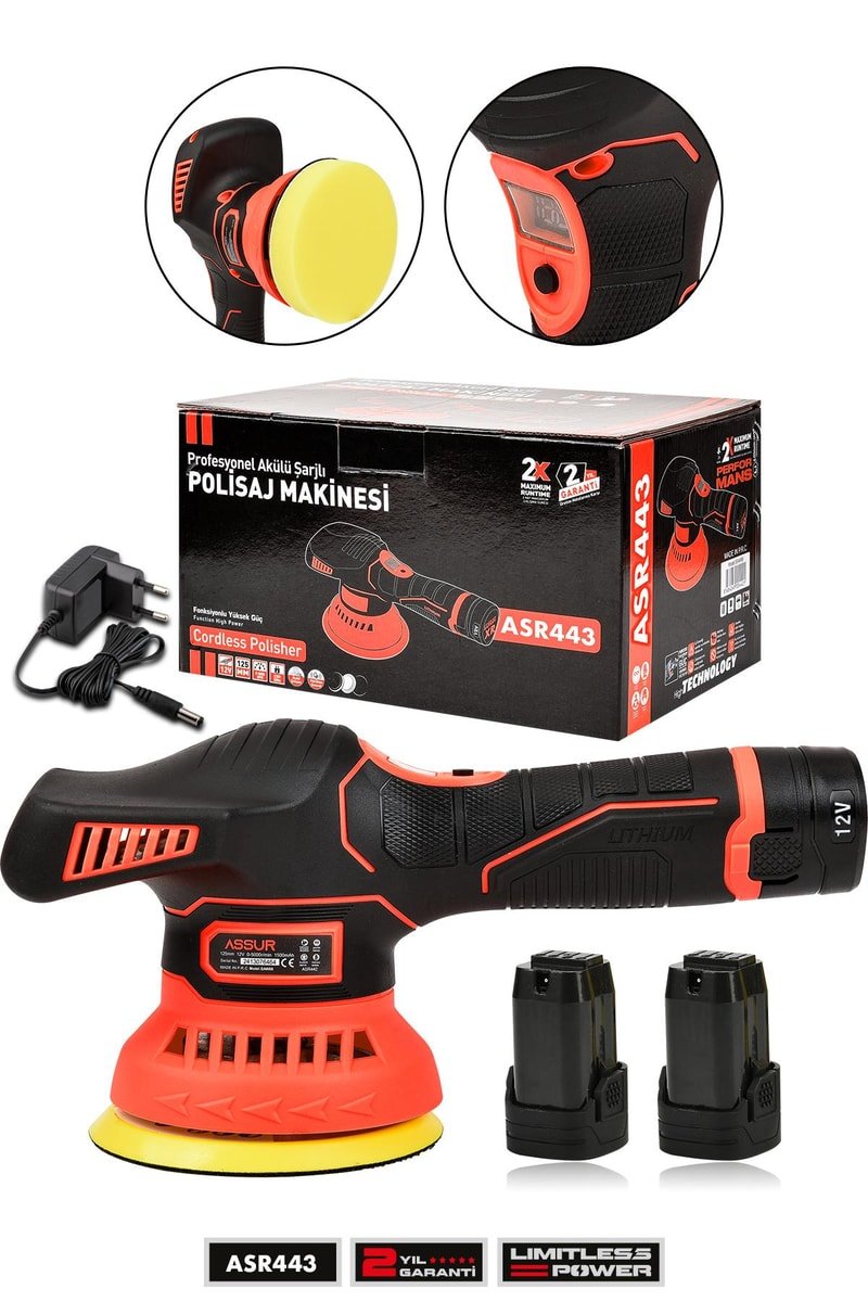 Assur 12V Orbital 6 Kademli Cila Pasta Parlatma Polisaj Makinesi
            
            
                (ASR443-02-07)