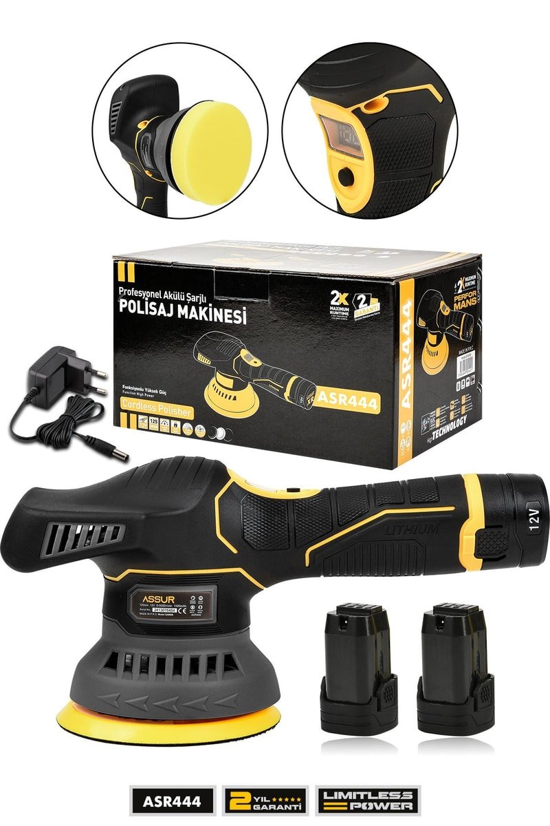 Assur 12V Orbital 6 Kademli Cila Pasta Parlatma Polisaj Makinesi
            
            
                (ASR444-02-07)
