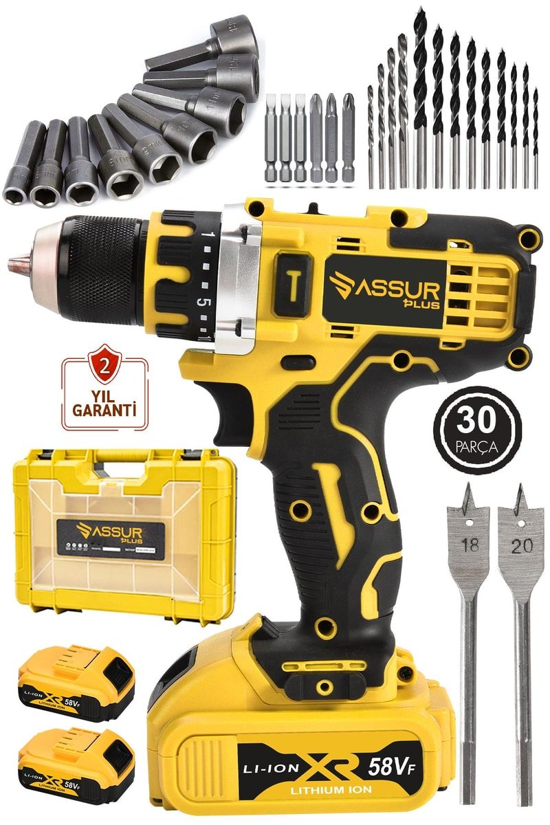 Assur 12V Şarjlı Matkap Bakır Sargılı Çift Akülü Vidalama
            
            
                (ASR047-02-01)