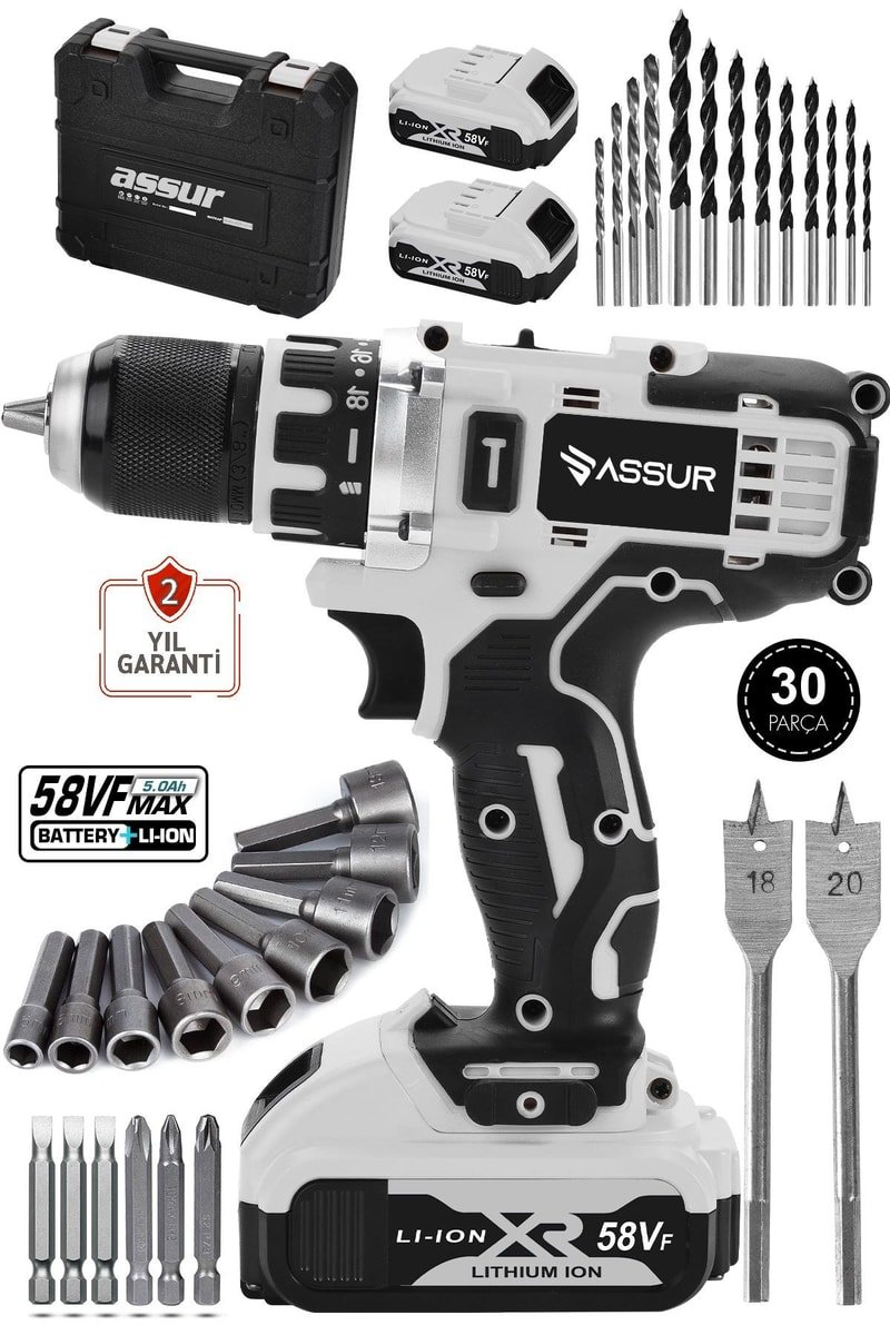 Assur 12V Şarjlı Matkap Bakır Sargılı Çift Akülü Vidalama
            
            
                (ASR049-02-02)