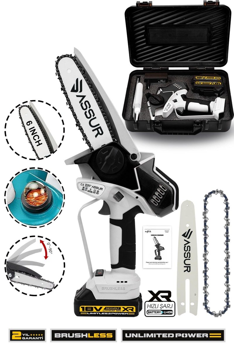 Assur 18V Çift Akü Ağaç Odun Dal Kesme Budama El Testeresi
            
            
                (ASR775-02-24)