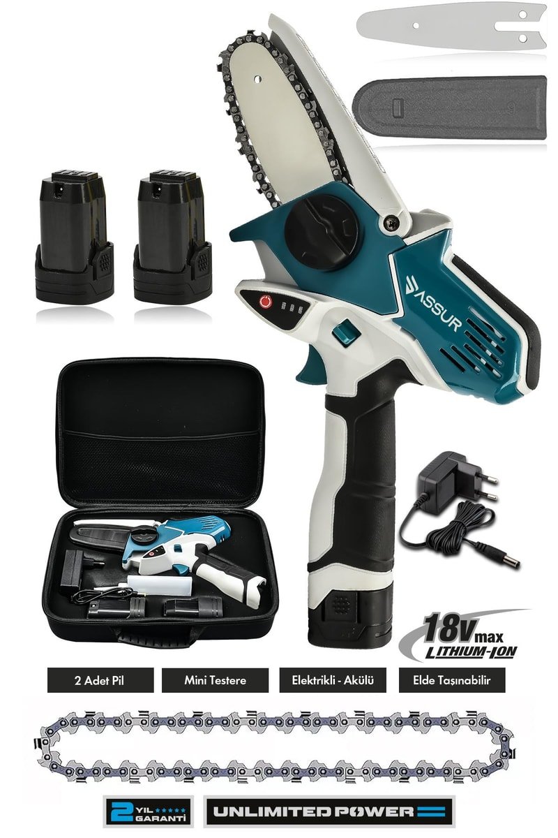 Assur 18V Çift Akülü Bıçkı Testere Dal Budama Makinesi Çantalı
            
            
                (ASR750-02-23)