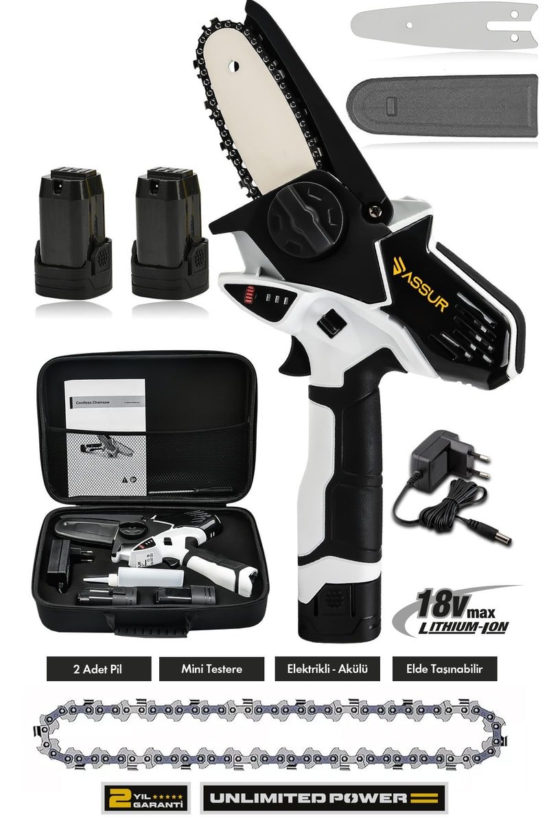 Assur 18V Çift Akülü Bıçkı Testere Dal Budama Makinesi Çantalı
            
            
                (ASR753-02-18)