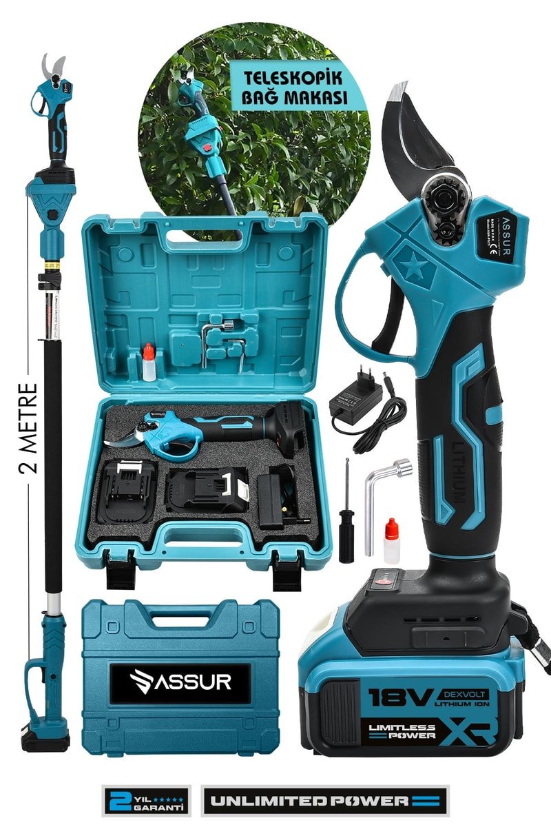 Assur 18V Çift Akülü Budama Makası & Teleskopik Kollu
            
            
                (ASR761-02-20)