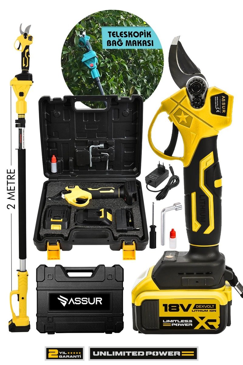 Assur 18V Çift Akülü Budama Makası & Teleskopik Kollu
            
            
                (ASR762-02-24)
