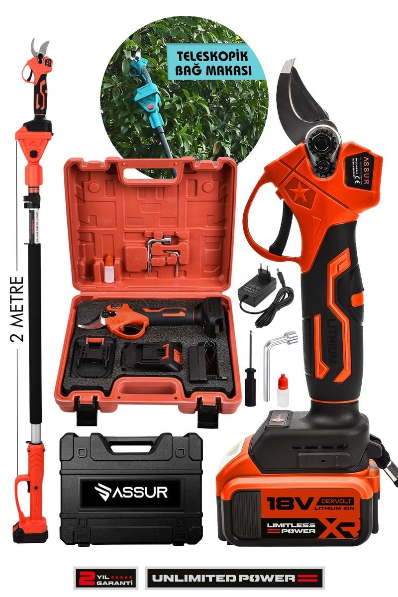 Assur 18V Çift Akülü Budama Makası & Teleskopik Kollu
            
            
                (ASR763-02-26)