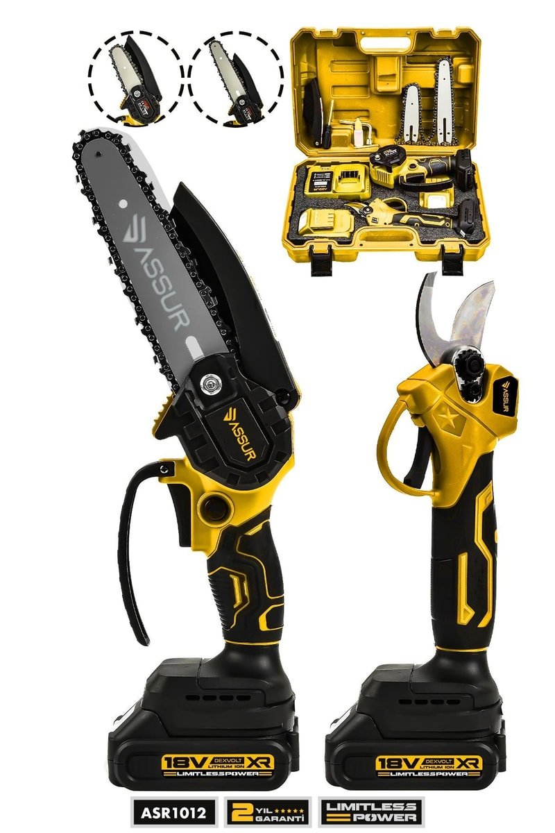 Assur 18V Çift Akülü Çelik Şanzıman Dal Budama Makası & Testeresi 2 Li Set
            
            
                (ASR1012-02-23)