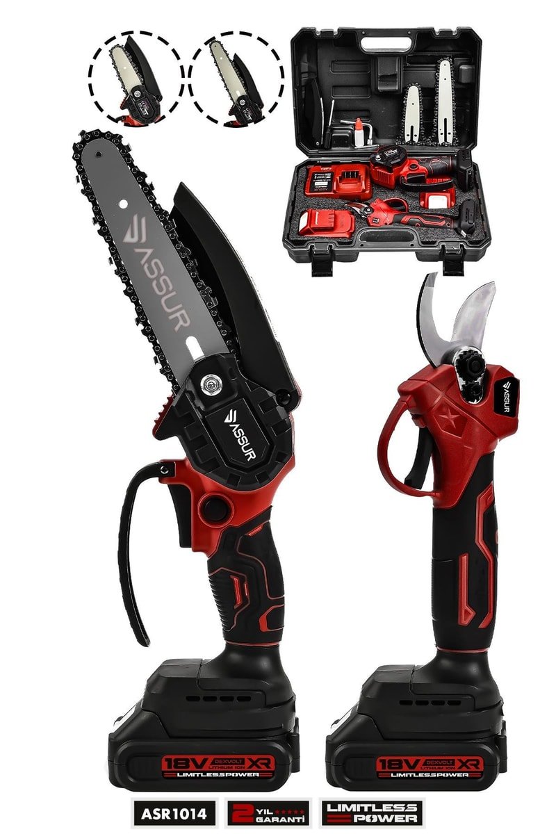 Assur 18V Çift Akülü Çelik Şanzıman Dal Budama Makası & Testeresi 2 Li Set
            
            
                (ASR1014-02-20)