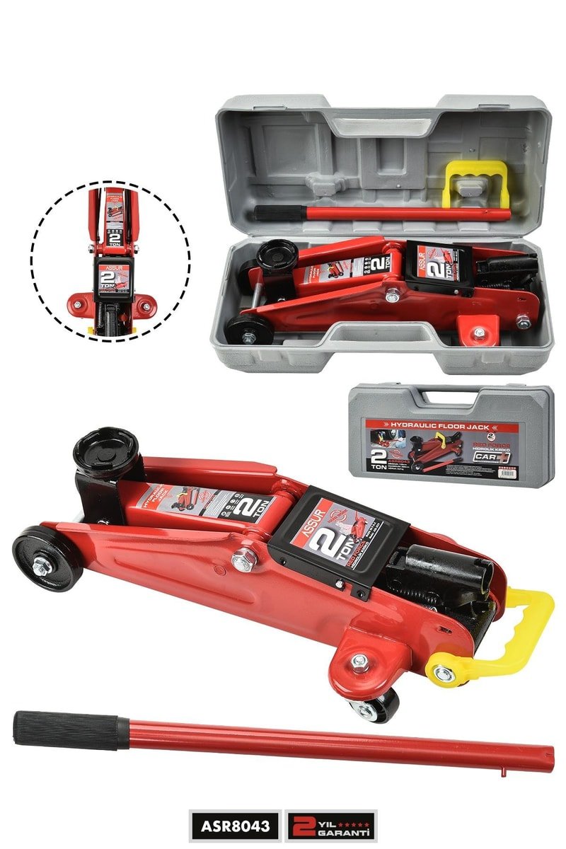 Assur 2 Ton Tekerlekli Çantalı Oto Kriko Araç Kaldırma Krikosu Hidrolik Timsah Kriko
            
            
                (ASR8043-02-56)