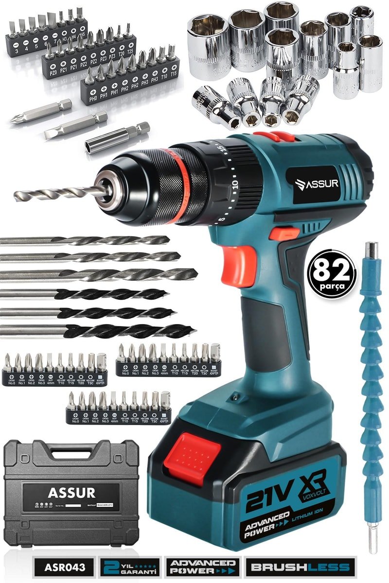Assur 21V 13mm Çelik Mandren Çift Akülü Şarjlı Darbeli Matkap Akülü Vidalama
            
            
                (ASR043-02-02)