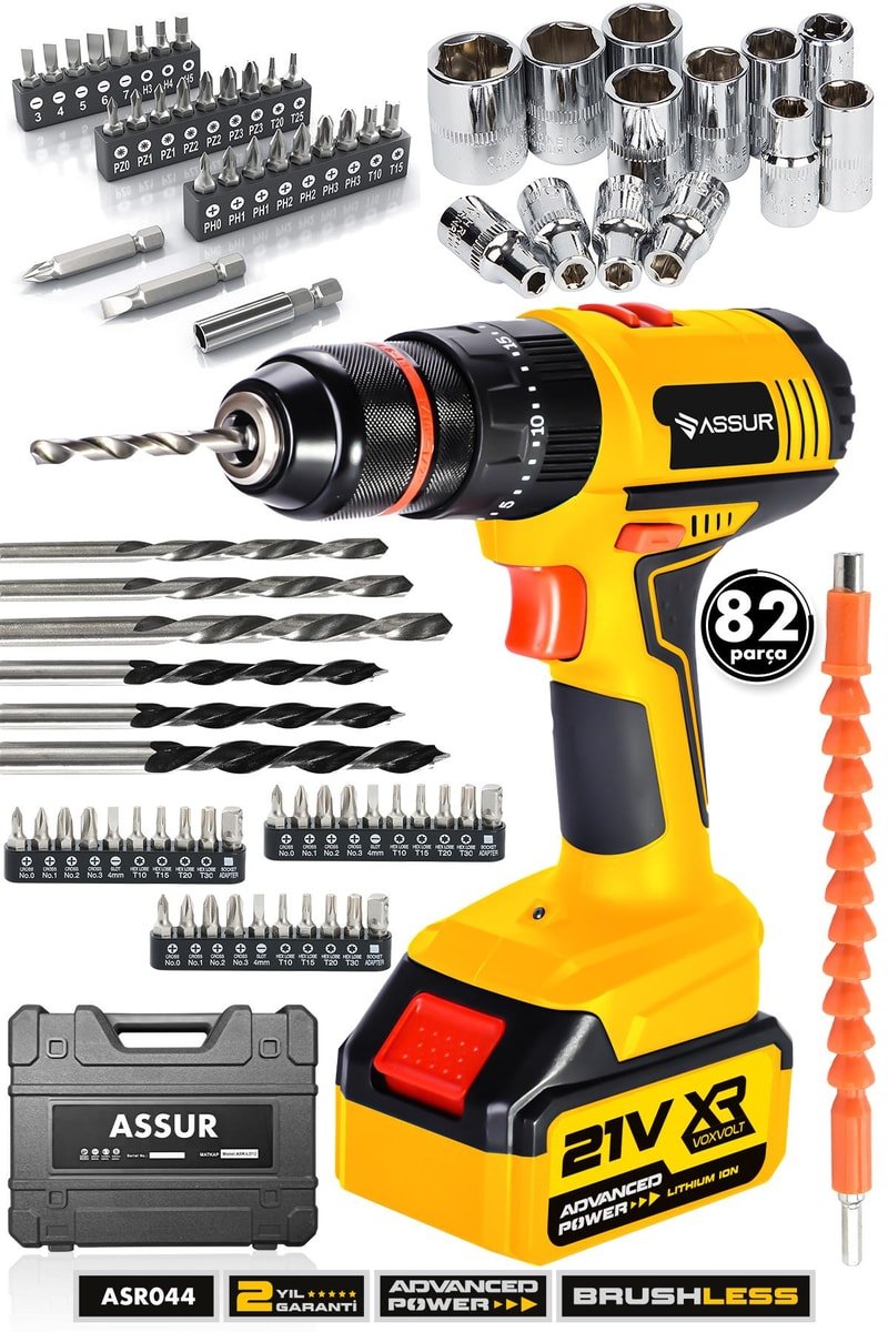 Assur 21V 13mm Çelik Mandren Çift Akülü Şarjlı Darbeli Matkap Akülü Vidalama
            
            
                (ASR044-02-01)