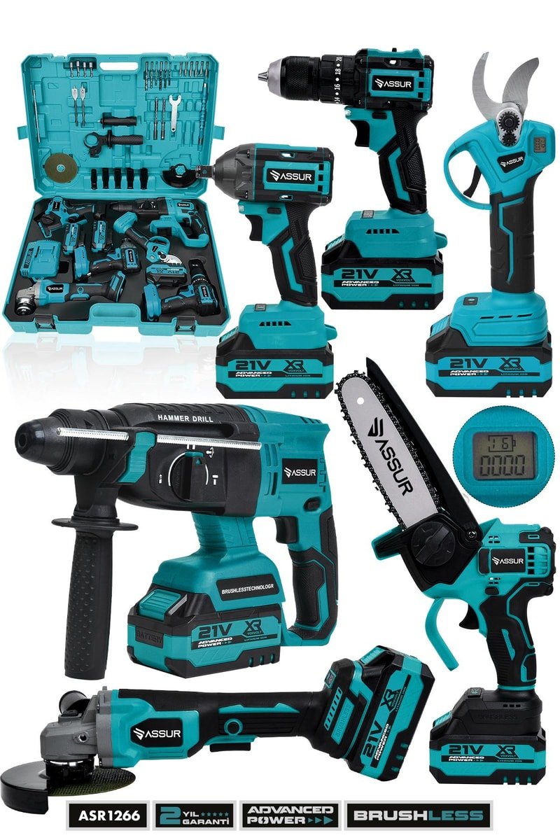 ASSUR 21V 6'lı Set Kırıcı/Delici Hilti, Taşlama, Somun Sıkma, Budama Makası ve Testeresi, Matkap
            
            
                (ASR1266-01)