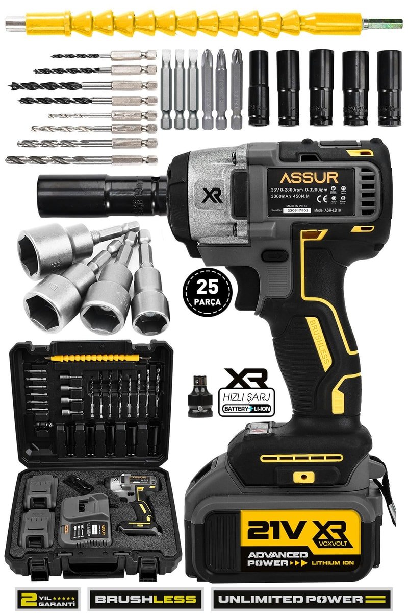 Assur 21V Akülü Bijon Somun Sıkma Sökme Matkap Kömürsüz
            
            
                (ASR183-02-9)