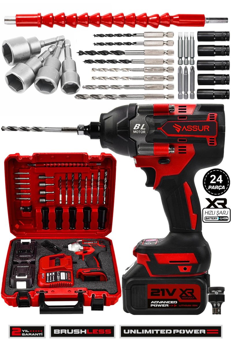 Assur 21V Akülü Vidalama Darbeli Kömürsüz Motor 800Nm Bijon Somun Sökme Sıkma
            
            
                (ASR103-02-9)