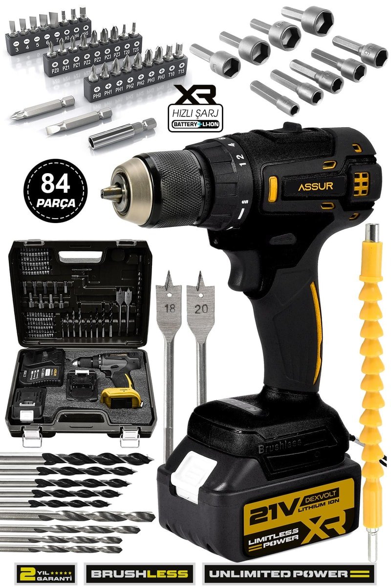 Assur 21V Akülü Vidalama Kömürsüz Motor Şarjlı Matkap
            
            
                (ASR199-02-2)