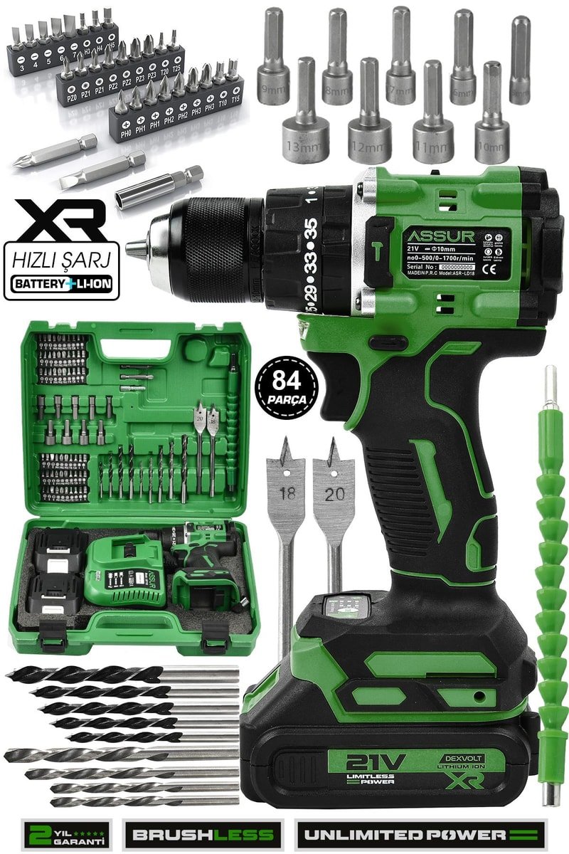 Assur 21V Çelik Mandren Kömürsüz Motor Darbeli Şarjlı Matkap Vidalama
            
            
                (ASR135-02-2)