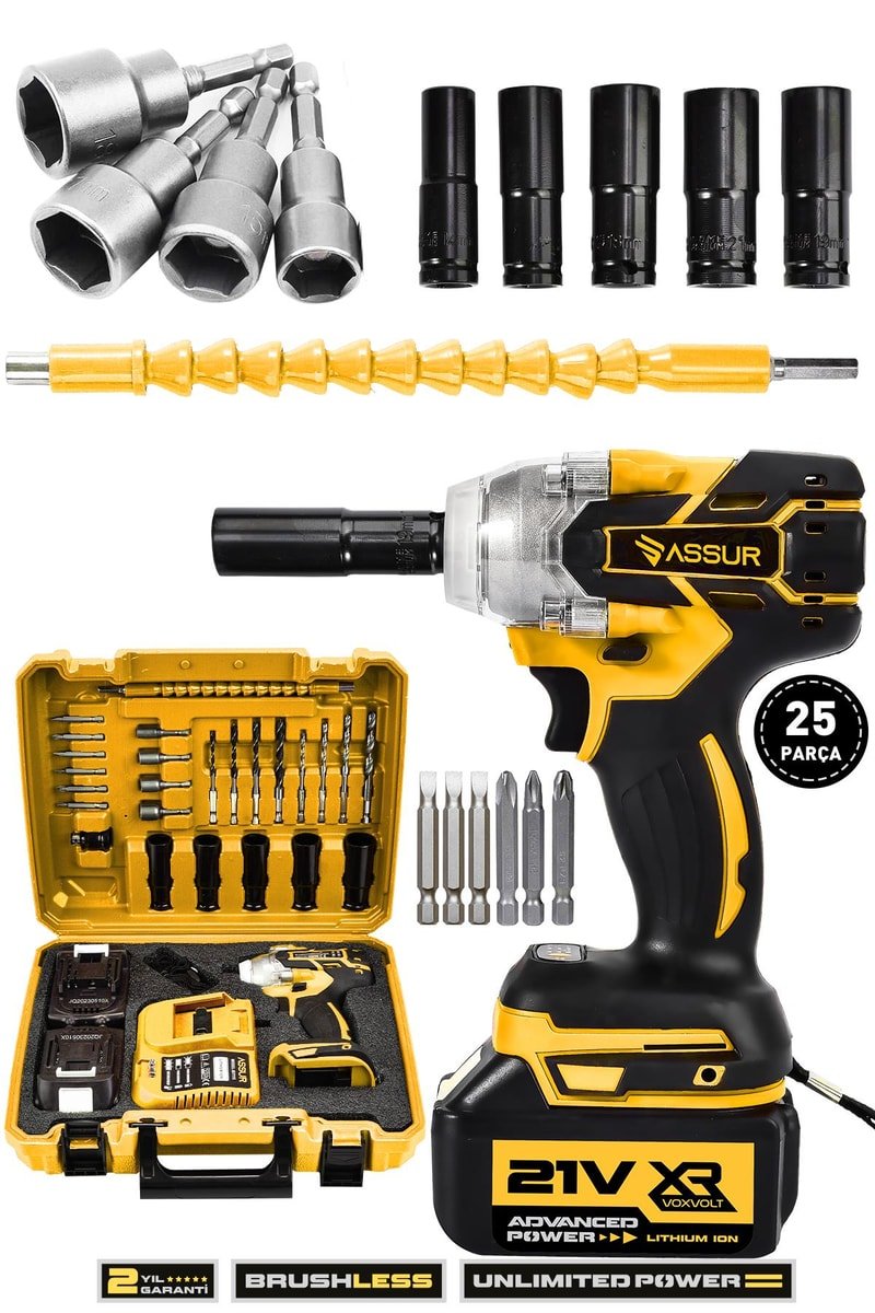 Assur 21V Çift Akü Kömürsüz Darbeli Matkap Somun Sökme Sıkma
            
            
                (ASR189-02-1)