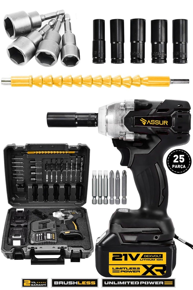 Assur 21V Çift Akü Kömürsüz Darbeli Matkap Somun Sökme Sıkma
            
            
                (ASR191-02-9)