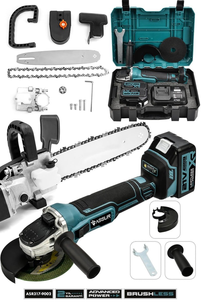 Assur 21V Çift Akülü 125mm Avuç Taşlama + Testere Başlık Set
            
            
                (ASR317-2-5)