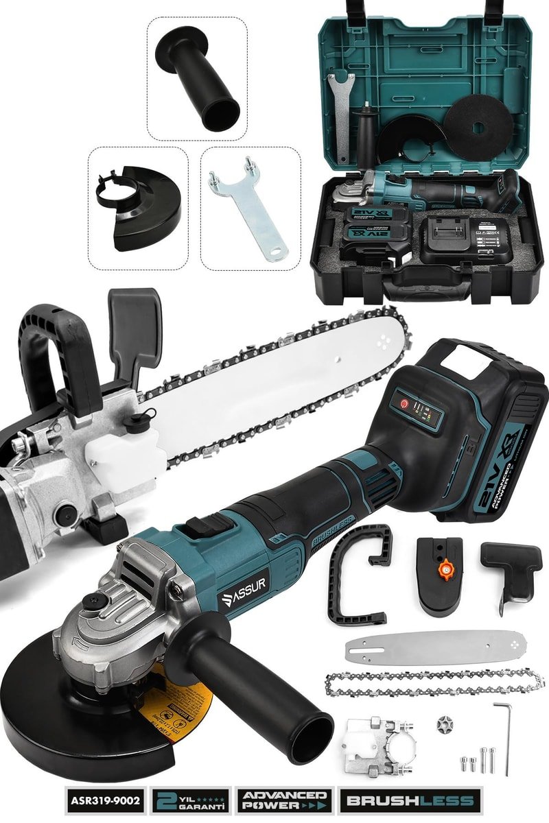 Assur 21V Çift Akülü 125mm Avuç Taşlama & Testere Başlık Set
            
            
                (ASR319-2-5)