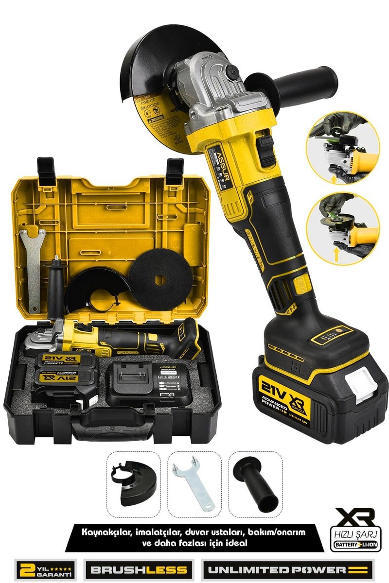 Assur 21V Çift Akülü 125mm Kömürsüz Şarjlı Taşlama
            
            
                (ASR320-02-05)