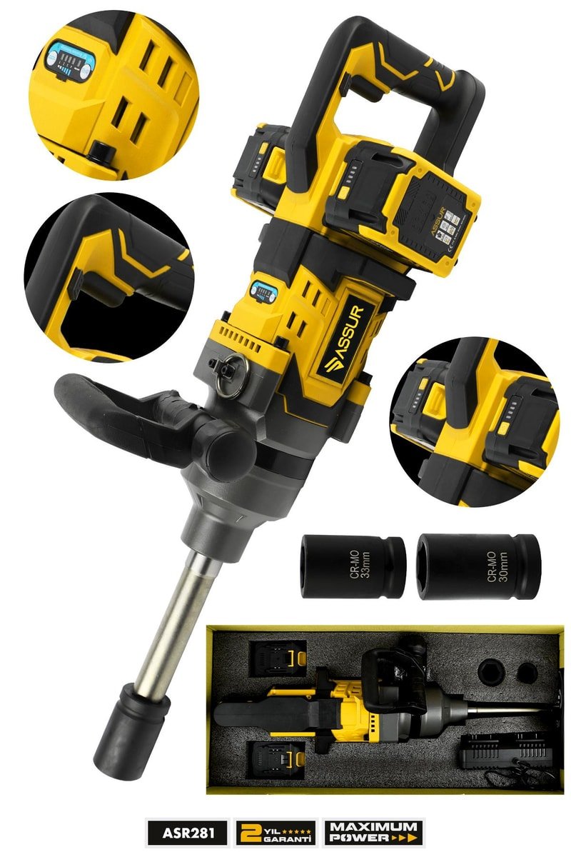 ASSUR 21V Çift Akülü 15 Pil 3200Nm Somun Sıkma Sökme Çift Bataryalı Bijon Makinesi
            
            
                (ASR281-9)