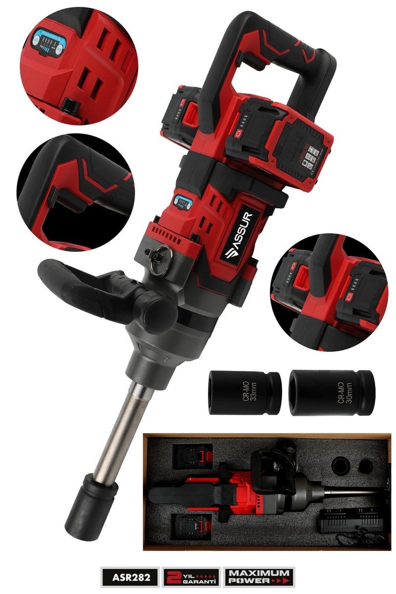 ASSUR 21V Çift Akülü 15 Pil 3200Nm Somun Sıkma Sökme Çift Bataryalı Bijon Makinesi
            
            
                (ASR282-9)