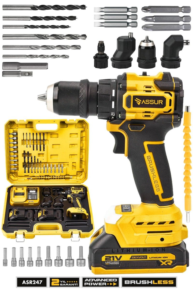 Assur 21V Çift Akülü 4 Başlıklı Kömürsüz Motor Şarjlı Akülü Vidalama
            
            
                (ASR247-02-02)