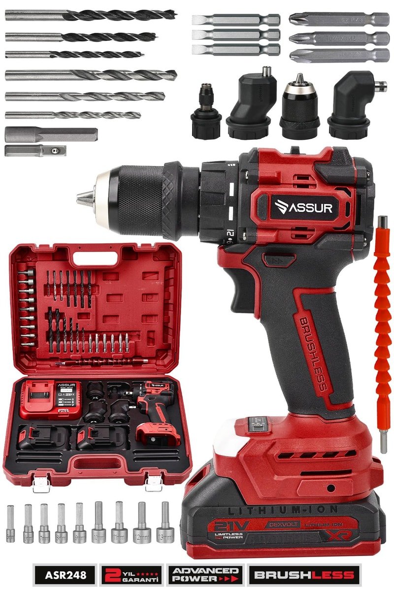 Assur 21V Çift Akülü 4 Başlıklı Kömürsüz Motor Şarjlı Akülü Vidalama
            
            
                (ASR248-02-02)