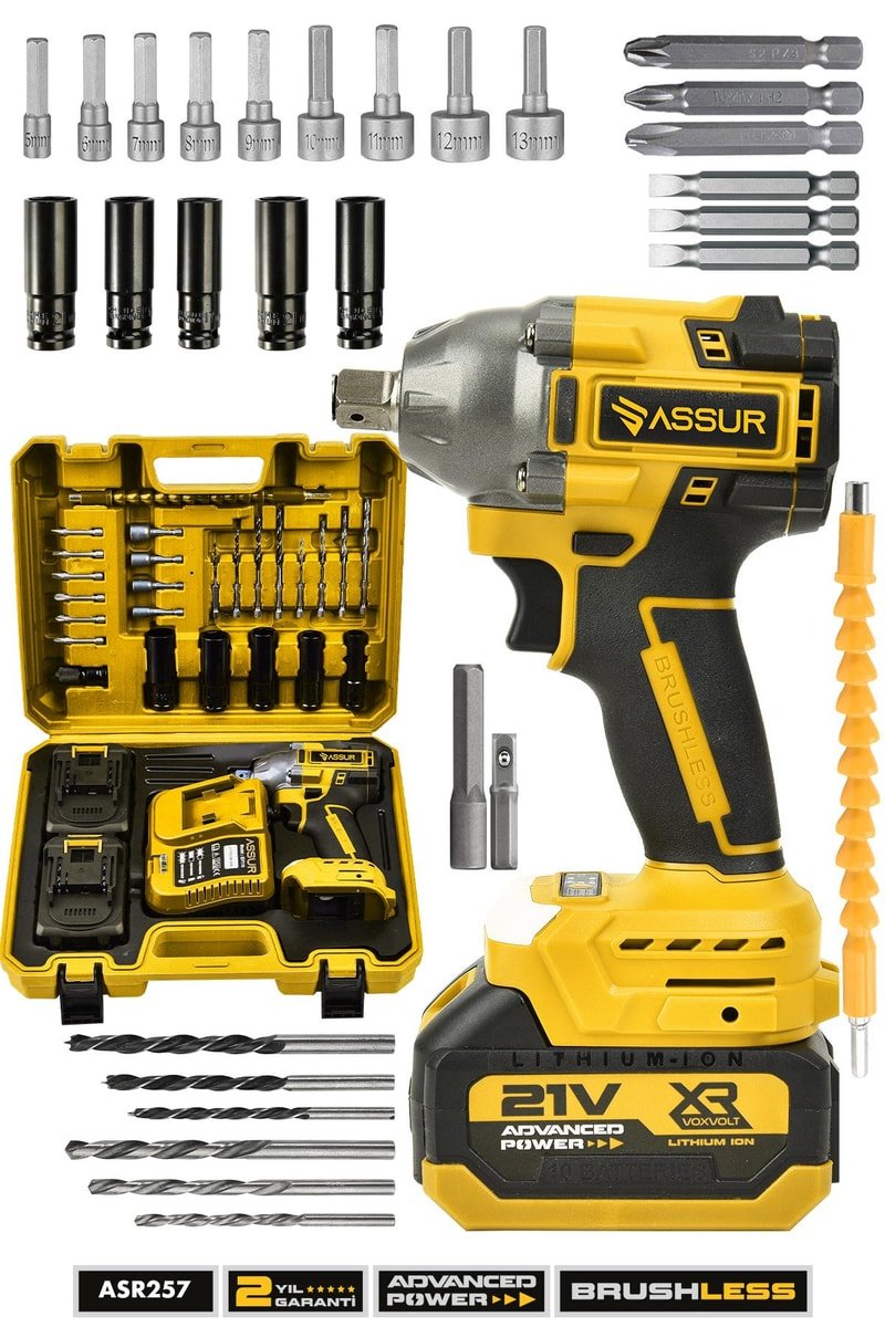 Assur 21V Çift Akülü Kömürsüz Darbeli Matkap Somun Sıkma Sökme
            
            
                (ASR257-02-09)