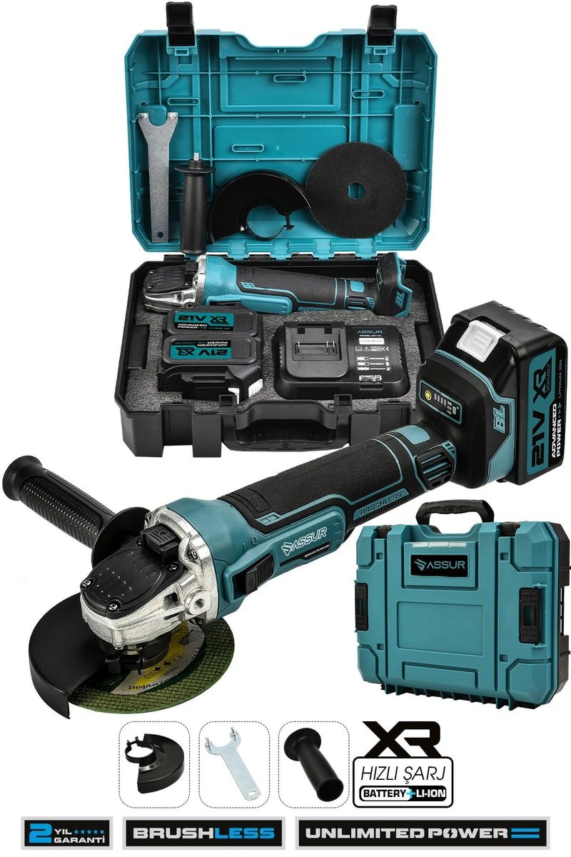 Assur 21V Çift Akülü Kömürsüz Şarjlı 125mm Avuç Taşlama
            
            
                (ASR317-02-05)