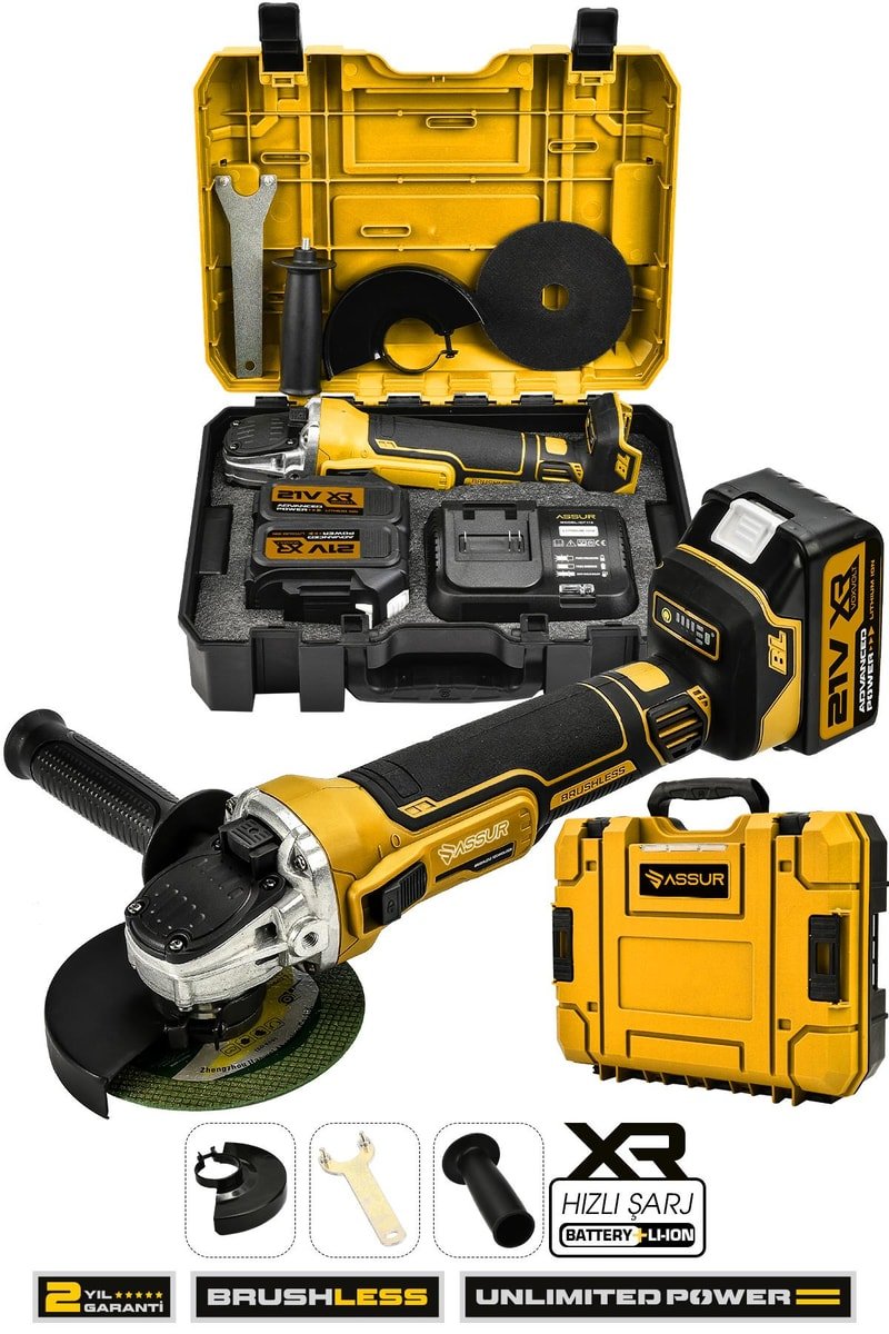 Assur 21V Çift Akülü Kömürsüz Şarjlı 125mm Avuç Taşlama
            
            
                (ASR318-02-5)