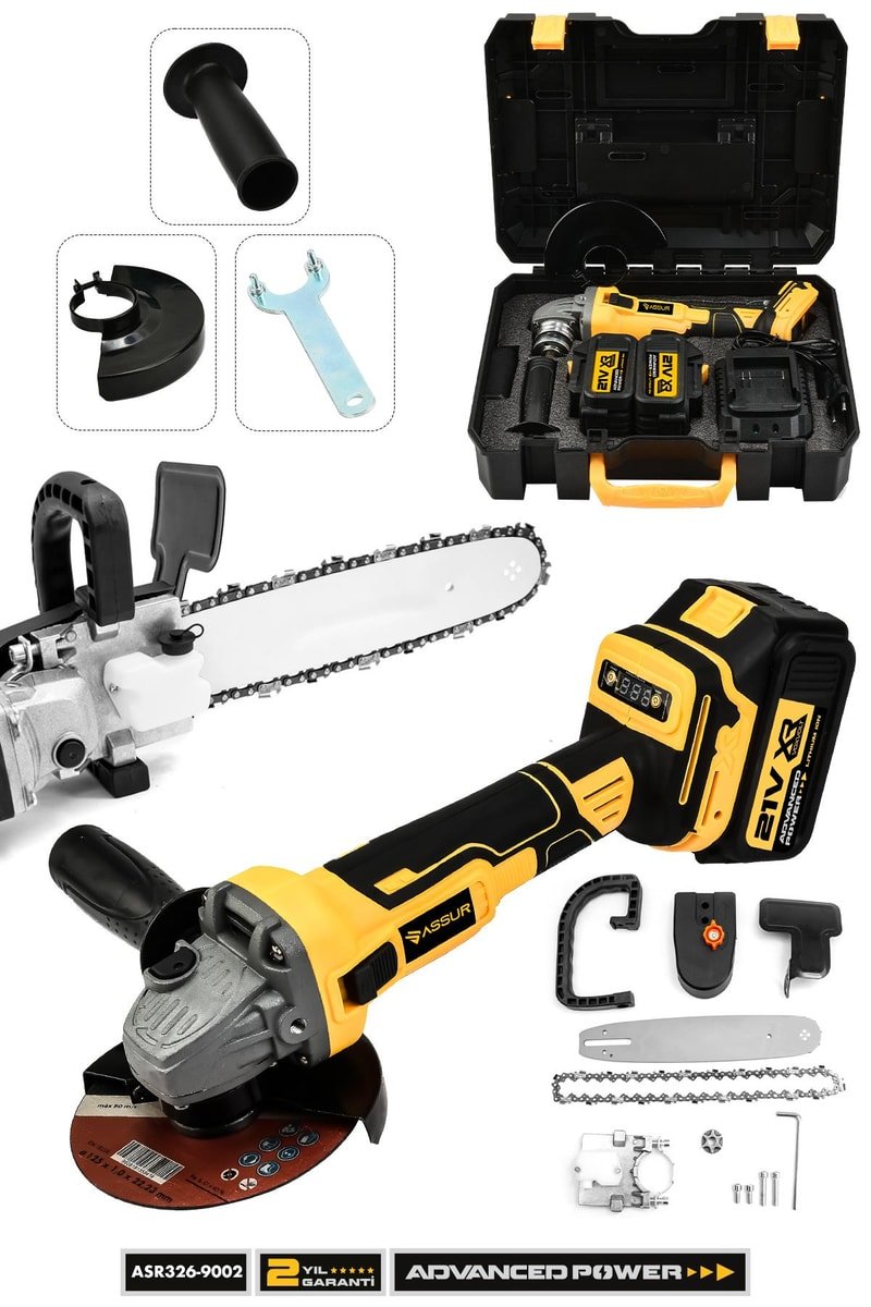 Assur 21V Çift Akülü Kömürsüz Şarjlı 125mm Avuç Taşlama & Testere Başlık
            
            
                (ASR326XASR9002-02-14)