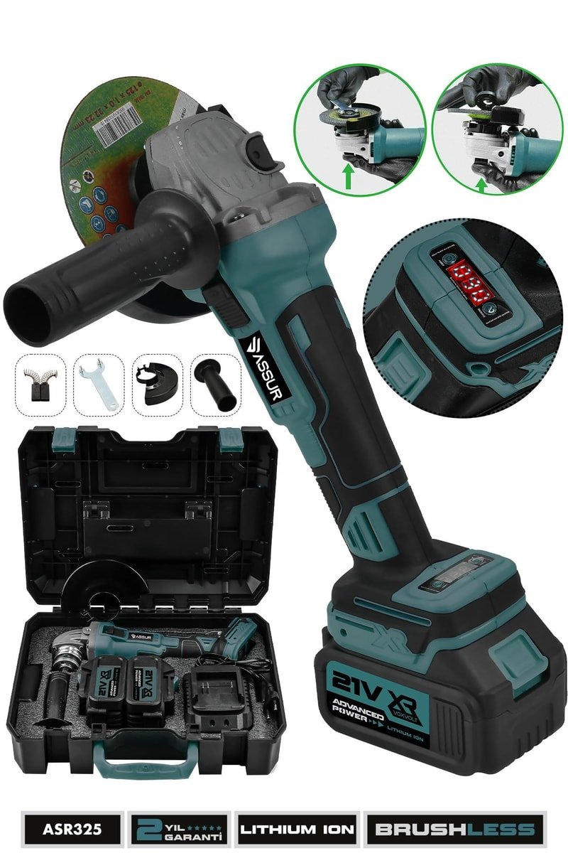 Assur 21V Çift Akülü Kömürsüz Şarjlı 125mm Dijital Avuç Taşlama
            
            
                (ASR325-02-05)