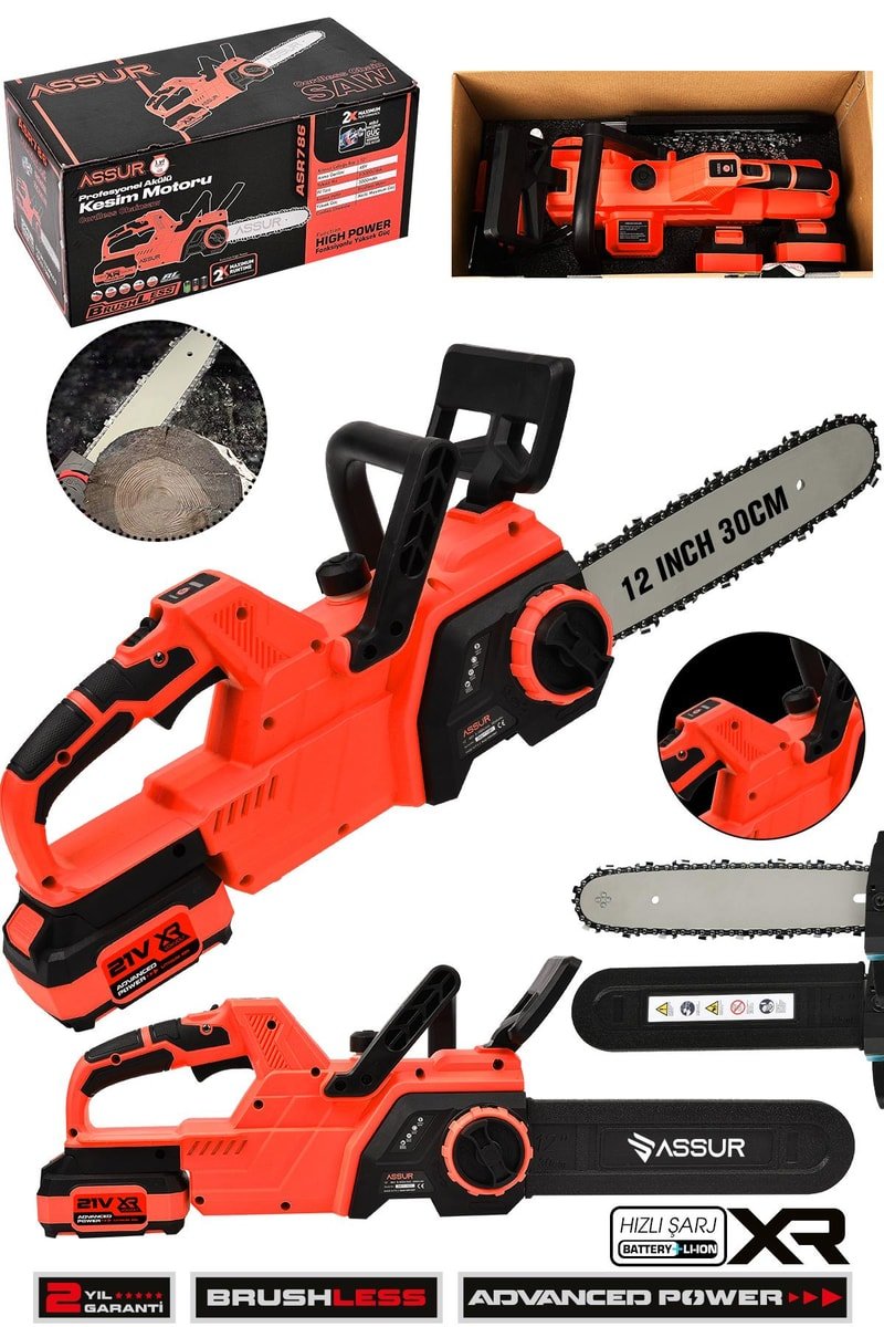 Assur 21V Çift Akülü Şarjlı Dal Budama Makinesi Testeresi Kesim Motoru
            
            
                (ASR786-02-18)