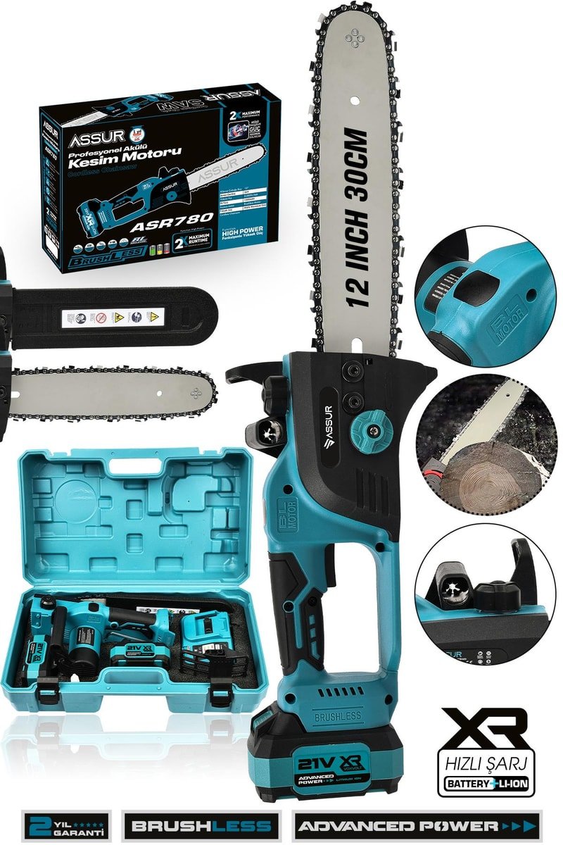 Assur 21V Çift Akülü Testere Ağaç Odun Dal Kesme Motoru
            
            
                (ASR780-02-18)
