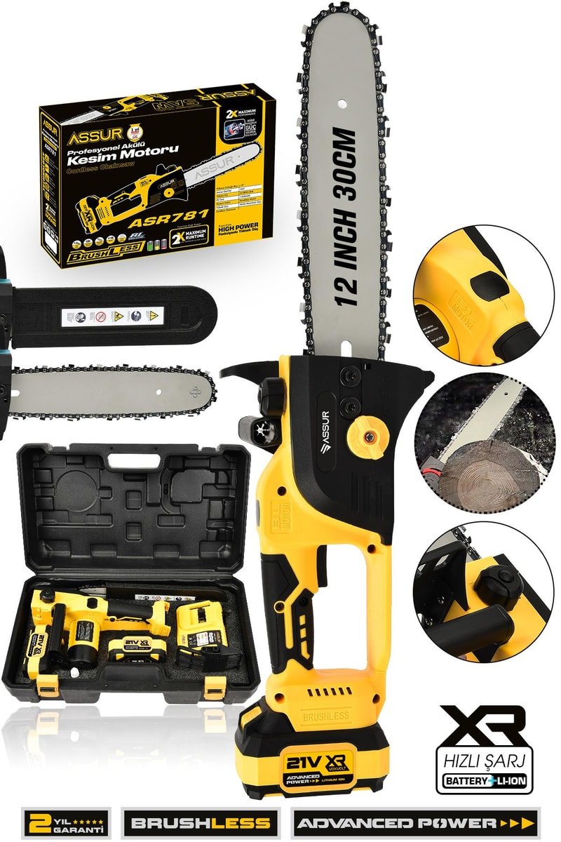 Assur 21V Çift Akülü Testere Ağaç Odun Dal Kesme Motoru
            
            
                (ASR781-02-20)