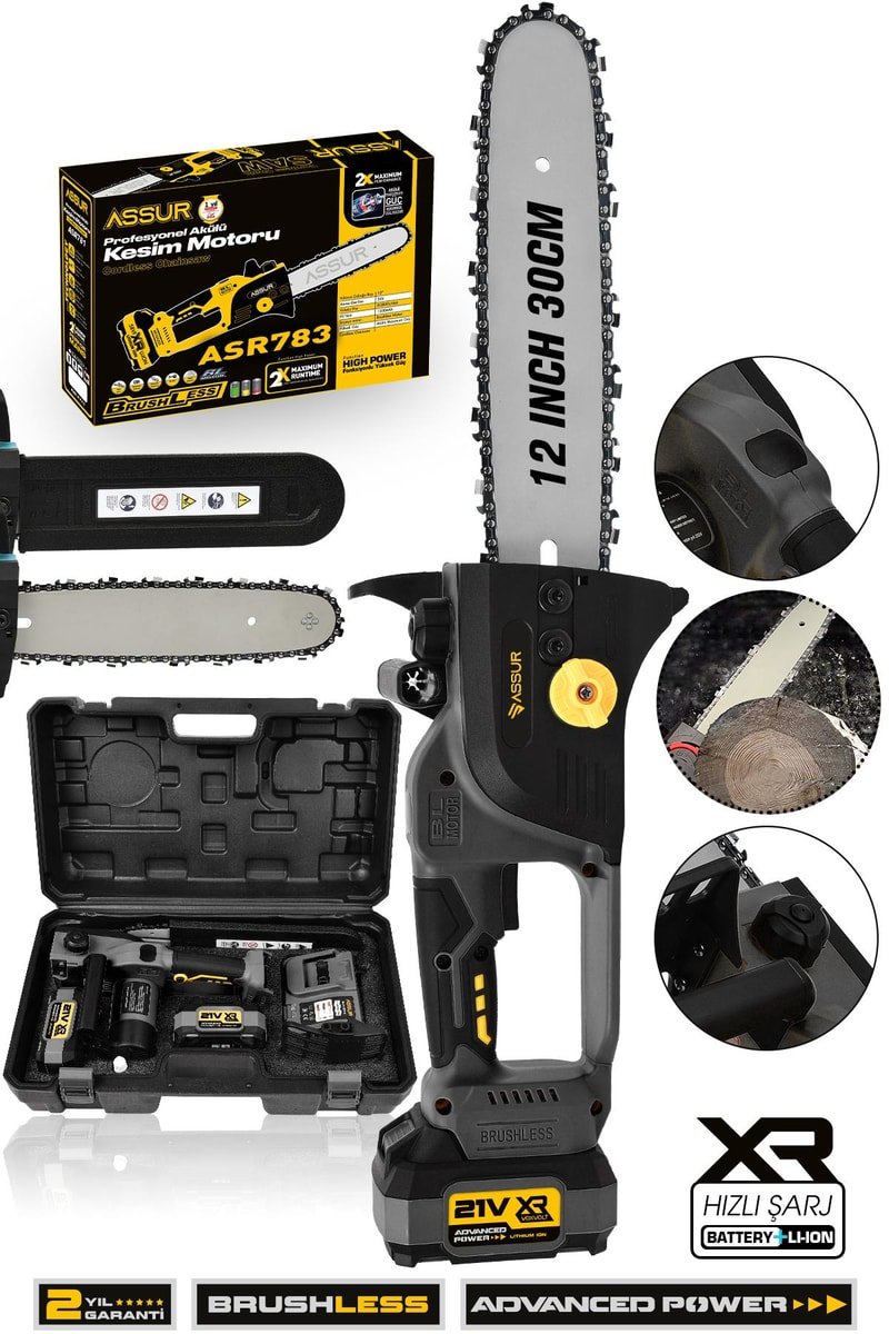 Assur 21V Çift Akülü Testere Ağaç Odun Dal Kesme Motoru
            
            
                (ASR783-02-21)