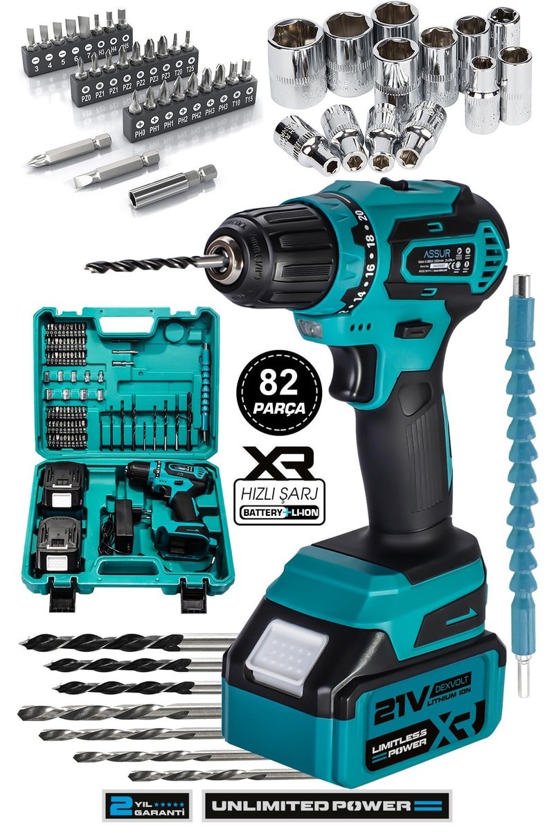 Assur 21V Çift Akülü Vidalama Çelik Şanzıman Bakır Sargılı Şarjlı Matkap
            
            
                (ASR027-02-01)