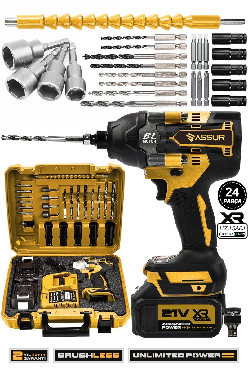 Assur 21V Çift Akülü Vidalama Darbeli Kömürsüz 800Nm Somun Sökme Sıkma
            
            
                (ASR077-02-9)