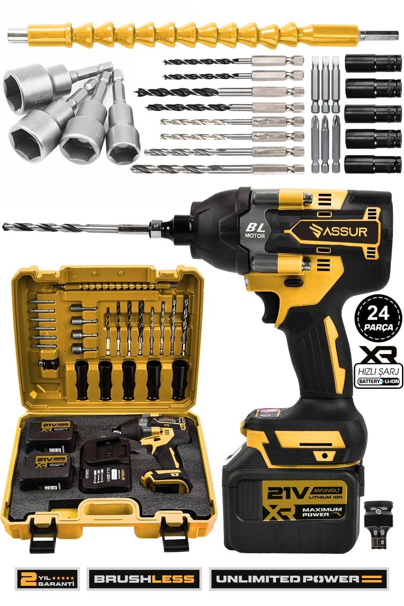 Assur 21V Çift Akülü Vidalama Darbeli Kömürsüz 800Nm Somun Sökme Sıkma
            
            
                (ASR079-02-09)